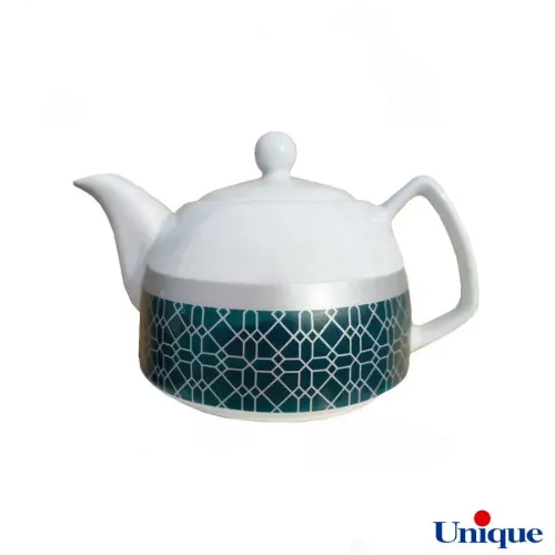 قوری چینی یونیک مدل میبد سبز ارغوانی UN-7542