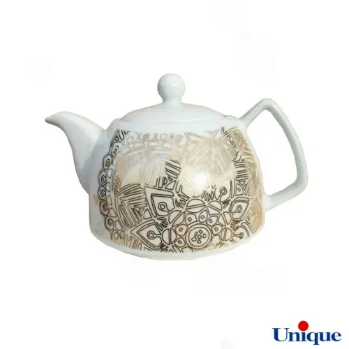 قوری چینی یونیک مدل ماندالا گرافیت UN-7542