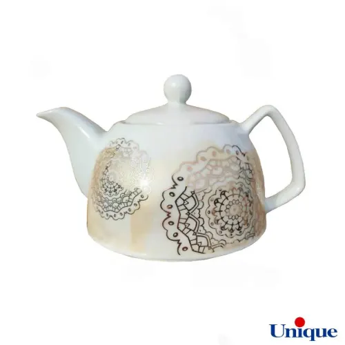 قوری چینی یونیک مدل ماندالا طلایی UN-7542