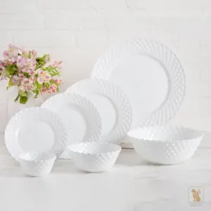 بهترین قیمت سرویس گرد سفید آجری 28 پارچه پارس اپال