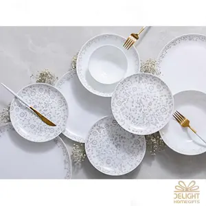 سرویس 28 پارچه اپال نورا نقره ای دی لایت