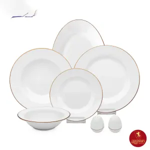 سرویس چینی زرین ایتالیا اف زرین رزگلد 6 نفره 28 پارچه