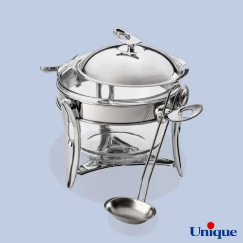 سوپ خوری پایه دار (وارمر) قایقی نقره ای یونیک UN-3854