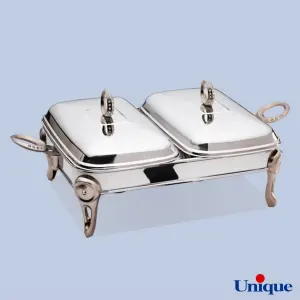 سوفله خوری یونیک دو خانه نگین دار نقره ای UN-3616