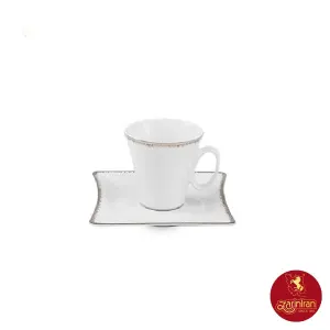 چینی زرین سرویس 12 پارچه چای خوری وینچی طرح رویال پلاتینی