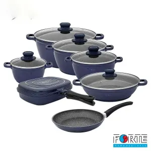 سرویس قابلمه گرانیتی 14 پارچه فورته Forte مدل پریما سرمه ای