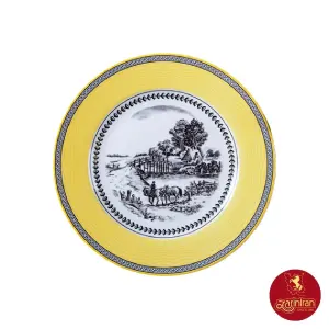 بشقاب تخت چینی زرین ایتالیا اف طرح ویلیج سایز 27