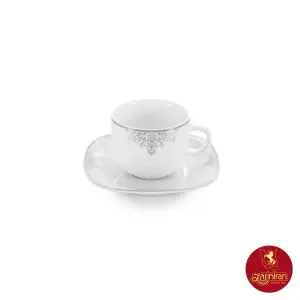 چینی زرین سرویس 12 پارچه چای خوری کواترو مونت کارلو پلاتینی