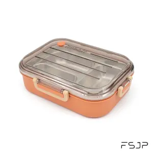 ظرف غذا FSJP سه خانه استیل 800 میلی لیتر کد 24-1527