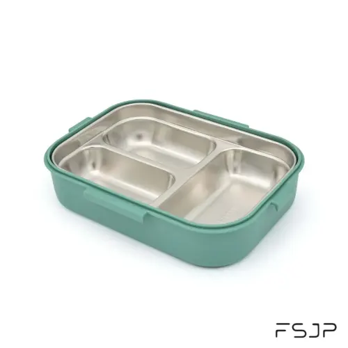 ظرف غذا FSJP سه خانه استیل 800 میلی لیتر کد 24-1527