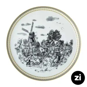 بشقاب تخت چینی زرین Zi فرم اس ویلیج سایز 30