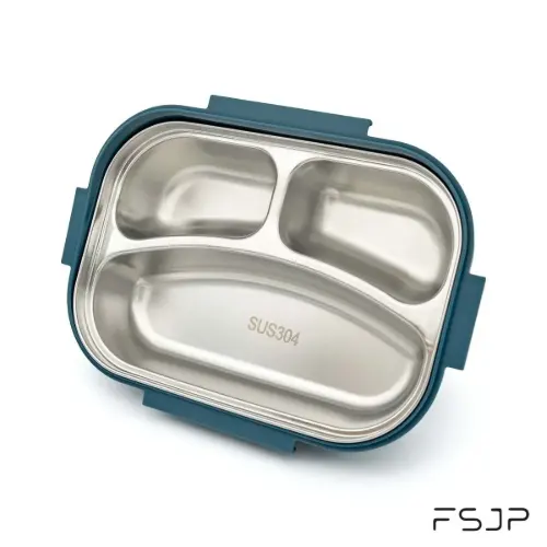 ظرف غذا FSJP سه خانه استیل 900 میلی لیتر کد 14-1527