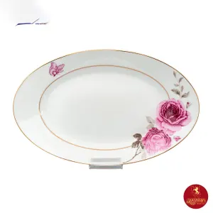 دیس چینی زرین ایتالیا اف طرح رزفلاور طلایی سایز 38