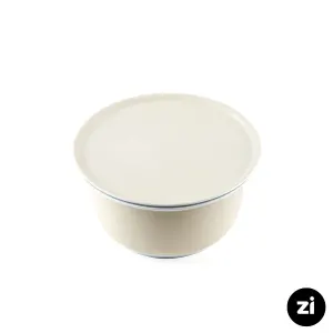 کاسه در دار چینی زرین مارک Zi  پاستل کرم سایز 17