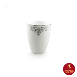 لیوان بدون دسته چینی زرین کواترو طرح مونت کارلو پلاتینی ۲۸۰ سی سی