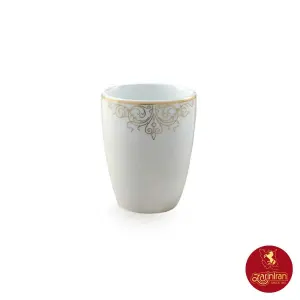 لیوان بدون دسته چینی زرین کواترو طرح مونت کارلو طلایی ۲۸۰ سی سی