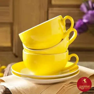 سرویس کاپوچینو و لاته چینی زرین ایتالیا اف طرح آفتاب 12 پارچه