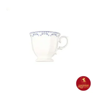 فنجان چای خوری چینی زرین نئوکلاسیک طرح فرانسیس سرمه ای سایز 8