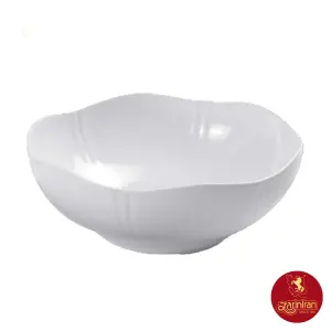 قدح چینی زرین هگزان طرح سفید