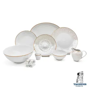 سرویس چینی با کیفیت تقدیس کلاسیک مدیسا طلا 6 نفره 32 پارچه