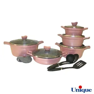 خرید سرویس قابلمه گرانیت 13 پارچه یونیک رزگلد - مدل کلاسیک UN-7897