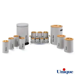 سرویس آشپزخانه یونیک 16 پارچه فیلی سنباده ای درب چوبی UN-8007