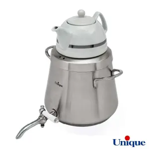 کتری استیل 4 لیتر با قوری چینی یونیک UN-7203 دسته استیل