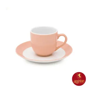 فنجان و نعلبکی قهوه خوری چینی زرین ایتالیا اف طرح ماربل 2 پارچه