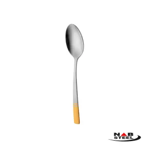 قاشق غذا خوری ناب استیل مدل فلورانس دور طلایی