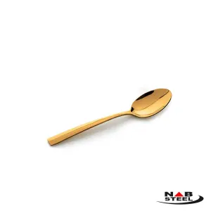 قاشق غذا خوری ناب استیل مدل فلورانس طلایی 6 عددی