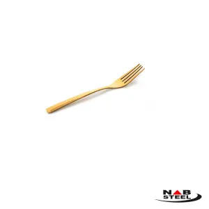 چنگال غذا خوری ناب استیل مدل فلورانس طلایی 6 عددی