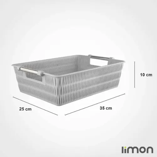 سبد طرح بامبو دسته استیل لیمون سایز 2 1384