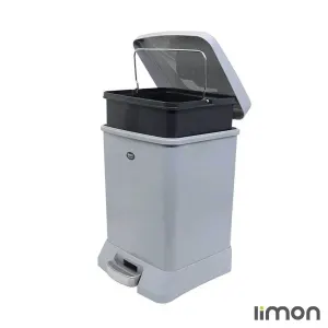 قیمت سطل زباله با آرام بند 12 لیتری چهارگوش لیمون 1628