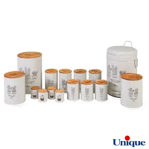 سرویس آشپزخانه یونیک 15 پارچه UN-8002 کرم کاکتوس درب بامبو