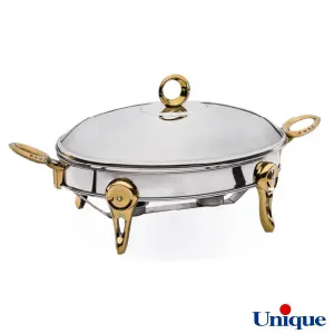 سوفله خوری یونیک بیضی بزرگ نگین دار طلایی UN-3908