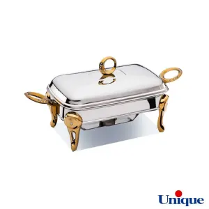 سوفله خوری یونیک مستطیل کوچک نگین دار طلایی UN-3902