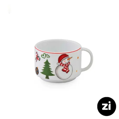 فنجان و نعلبکی چای خوری چینی زرین ZI فرم اس سانتا 2 پارچه