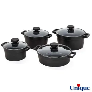 سرویس قابلمه 8 پارچه یونیک مدل دیاموند مشکی UN-8500