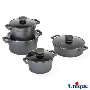 سرویس قابلمه 8 پارچه گرانیتی یونیک مدل دیاموند نقره ای UN-8501