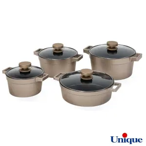 سرویس قابلمه گرانیتی 8 پارچه یونیک مدل دیاموند بژ UN-8503