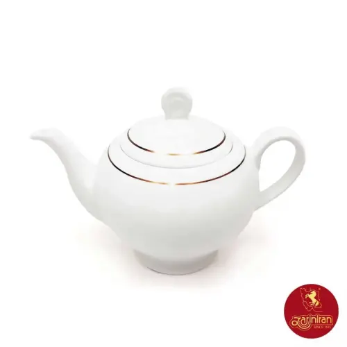 قوری چینی زرین ایتالیا طرح زرین رزگلد سایز 8