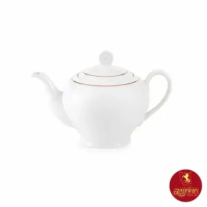 قوری چینی زرین ایتالیا طرح زرین رزگلد سایز 8