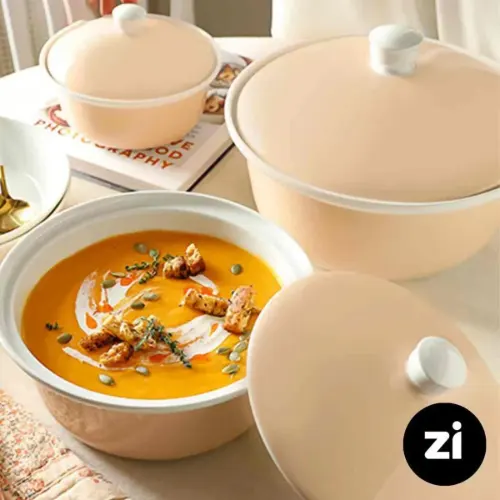 قابلمه کوچک چینی زرین سایز 16 پاستل صورتی