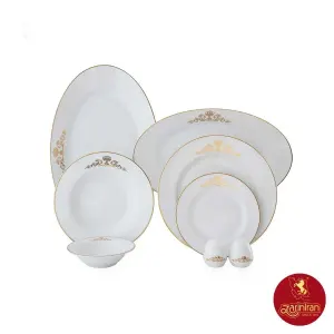 سرویس چینی زرین ایتالیا اف طرح کوئین طلایی 6 نفره 28 پارچه