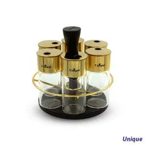 ست جا ادویه ای گردان استیل گرد 6 عددی یونیک مدل UN-1640