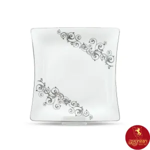 بشقاب تخت چینی زرین وینچی طرح باروک سایز 25