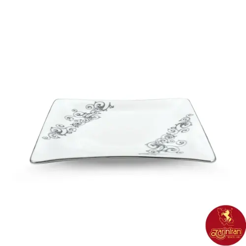 بشقاب تخت چینی زرین وینچی طرح باروک سایز 25