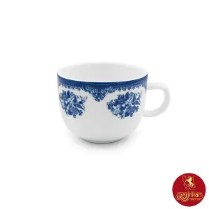 فنجان چای خوری چینی زرین کواترو طرح فلورانس سرمه ای سایز 8