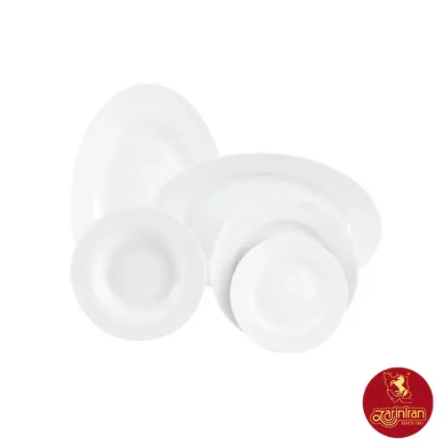 سرویس چینی زرین ایتالیا اف سفید 6 نفره 20 پارچه