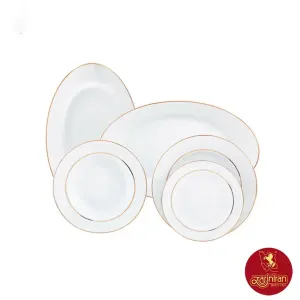 سرویس چینی زرین ایتالیا اف زرین رزگلد 6 نفره 20 پارچه